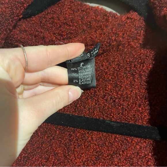 Lafayette 148 Extra Fine Wool Burgundy Long Line Draped Cardigan Sz Med Mobwife - Picture 4 of 12